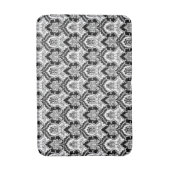 Victoriaans Damask Classy Black en White Badmat (Voorkant Verticaal)