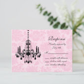 Victoriaans Damask RSVP Kaartje (Staand voorkant)