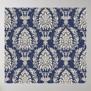 Victoriaans Damast Wallpaper Pattern Poster