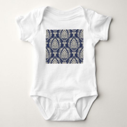 Victoriaans Damast Wallpaper Pattern Romper (Voorkant)