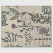 Victoriaans dame en bloemen cadeaupapier (Vlak)