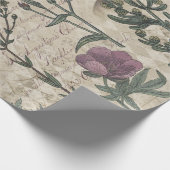 Victoriaans dame en bloemen cadeaupapier (Hoek)