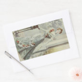 Victoriaans Dame -  Frans Mode-grijs jurk Rechthoekige Sticker (Envelop)