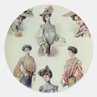 Victoriaans Dame -  Franse Mode - Blouses Ronde Sticker