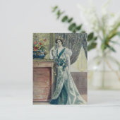 Victoriaans Dame -  Franse Mode-Green Dress Briefkaart (Staand voorkant)