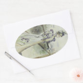 Victoriaans Dame - Franse Mode - Lavendel Ovale Sticker (Envelop)