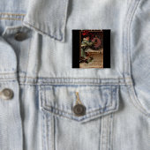  Victoriaans dame Happy Nieuwjaar Pin Button (In situ)