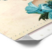 Victoriaans dame in blauw Floral Poster (Hoek)