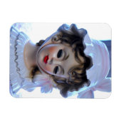 Victoriaans dame in ruffled bonnet hoofd vaas meis magneet (Horizontaal)