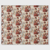 Victoriaans dame kerst cadeaupapier (Vlak)
