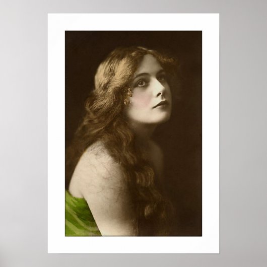 Victoriaans dame, lange haren poster (Voorkant)