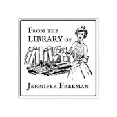  Victoriaans dame met boeken Ex Libris Rubberstempel (Afrduk)