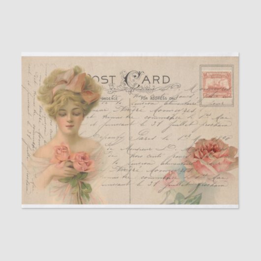  Victoriaans Dame Mode Decoupage/Crafts Tissuepapier (Voorkant)