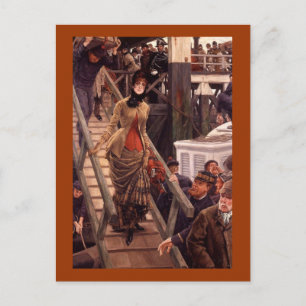 Victoriaans dame verlaat het schip briefkaart