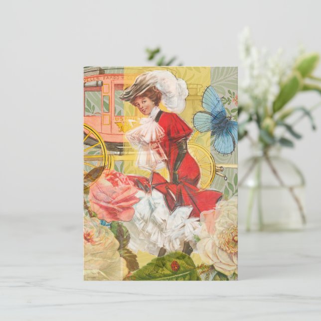 Victoriaans dame vrouw plezier vervoer (Staand voorkant)