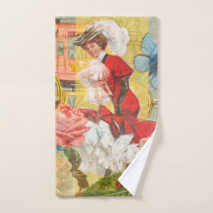 Victoriaans dame vrouw plezier vervoer bad handdoek