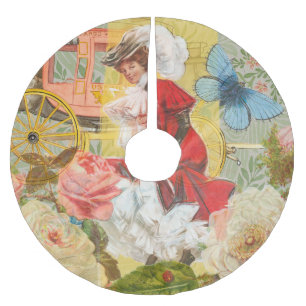 Victoriaans dame vrouw plezier vervoer kerstboom rok