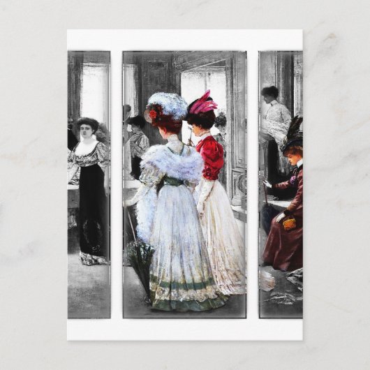  Victoriaans dames Briefkaart (Voorkant)