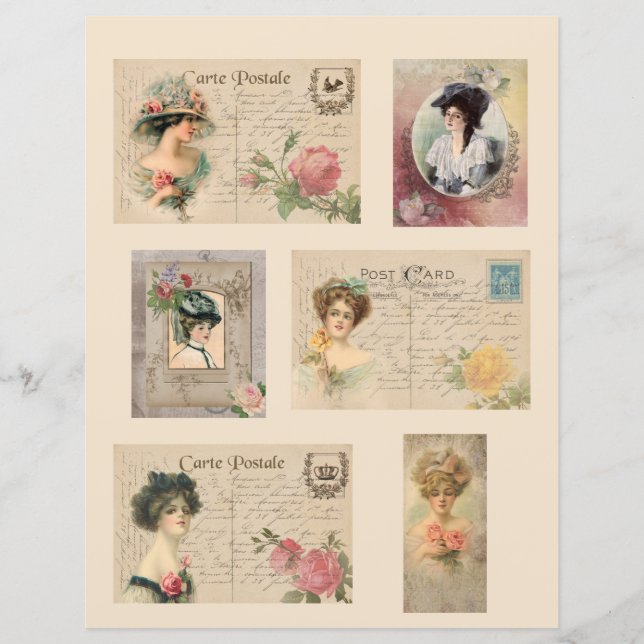  Victoriaans Dames Briefkaarten Scrapbook (Voorkant)
