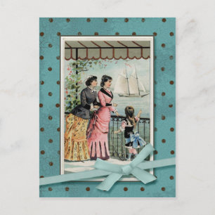 Victoriaans dames en meisjes  reproductie briefkaart