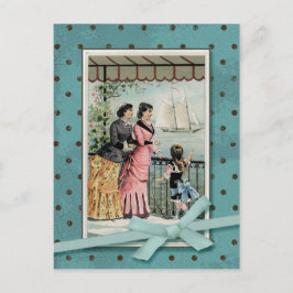 Victoriaans dames en meisjes  reproductie briefkaart
