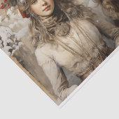  Victoriaans Dames Kerstmis Decoupage Tissuepapier (Detail)