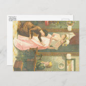 Victoriaans dames maken kleding briefkaart (Voorkant / Achterkant)