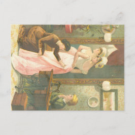 Victoriaans dames maken kleding briefkaart