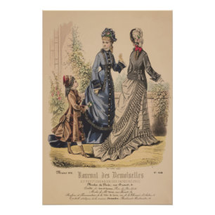 Victoriaans dames meisje wandeling scène parijs vi perfect poster