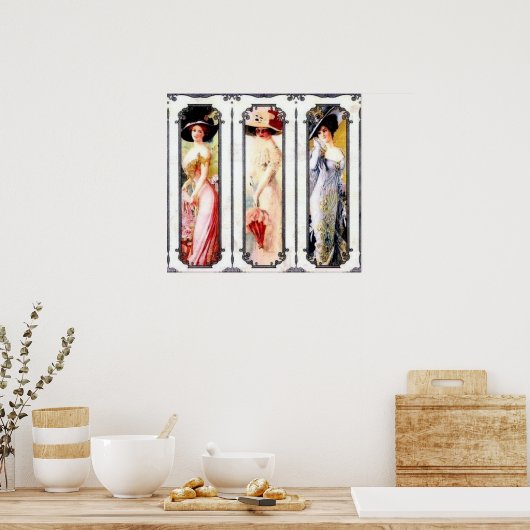 Victoriaans dames poster (Keuken)