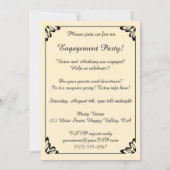 Victoriaans Dancing Beren Engagement Party Kaart (Achterkant)