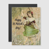 Victoriaans dansmeisje in Green St. Patrick's Day (Voorkant / Achterkant)