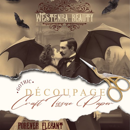 Victoriaans Decoupage Beauty Dracula's Kiss Gotisc Tissuepapier