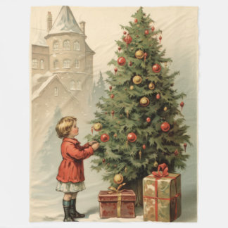 Victoriaans deugd Storied Kerstdeken Fleece Deken