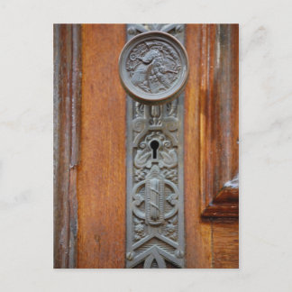 Victoriaans deurknop en sleutelgat briefkaart