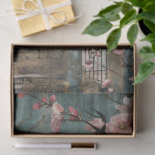 Victoriaans Deuropening Kersenbloesem Decoupage Tissuepapier (Geschenk)