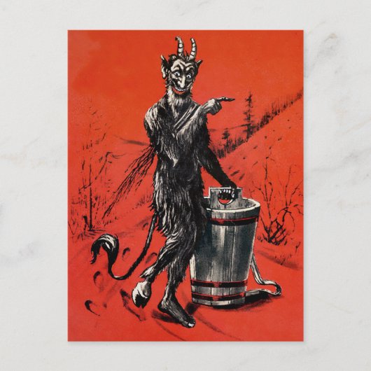  Victoriaans Devil Krampus Briefkaart (Voorkant)