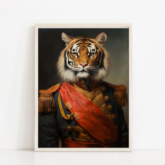 Victoriaans Dierenportret, Aangekleed Dierprint, R Poster