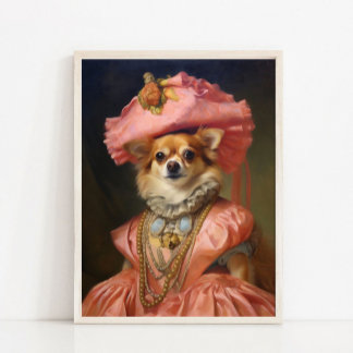 Victoriaans dierenportret, gekleed dierprint,  poster