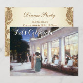 Victoriaans Dinner Party Kaart (Voorkant / Achterkant)