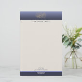 Victoriaans distel blauw Gepersonaliseerd briefpap Briefpapier (Staand voorkant)