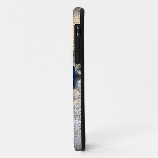 Victoriaans donkerblauw Roos Ephemera Case-Mate iPhone Case (Achterkant/links)