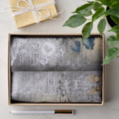 Victoriaans donkerblauw Roos Ephemera-ontkoppeling Tissuepapier (Geschenk)