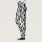 Victoriaans Donkerblauw Roos Ephemera Pattern Leggings (Links)