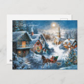 Victoriaans dorp Vrolijk kerstfeest Feestdagenkaart (Voorkant / Achterkant)