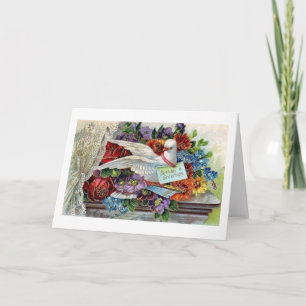 Victoriaans Dove Birthday Wenskaart Kaart