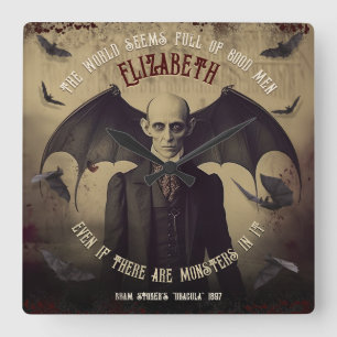 Victoriaans  Dracula Vampier Kiss Gothic Vierkante Klok