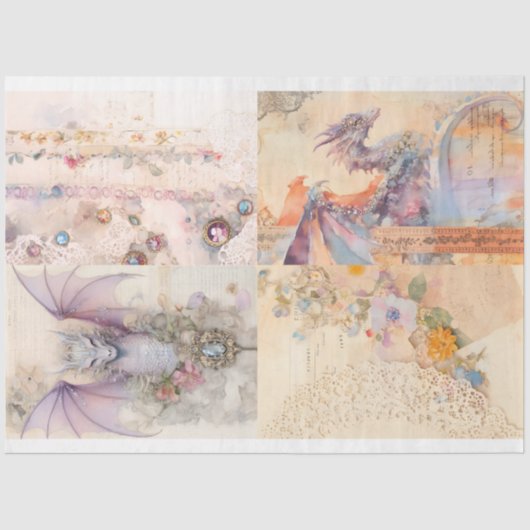 Victoriaans Dragon Series Design 10 Tissuepapier (Voorkant)