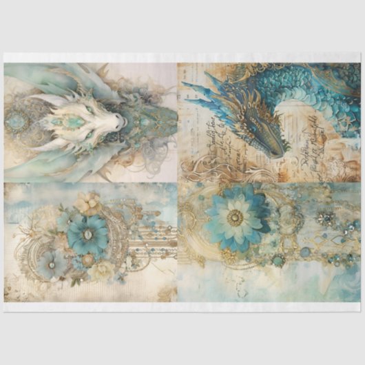 Victoriaans Dragon Series Design 2 Tissuepapier (Voorkant)