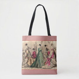 Victoriaans drukker met roze hoes draagtas